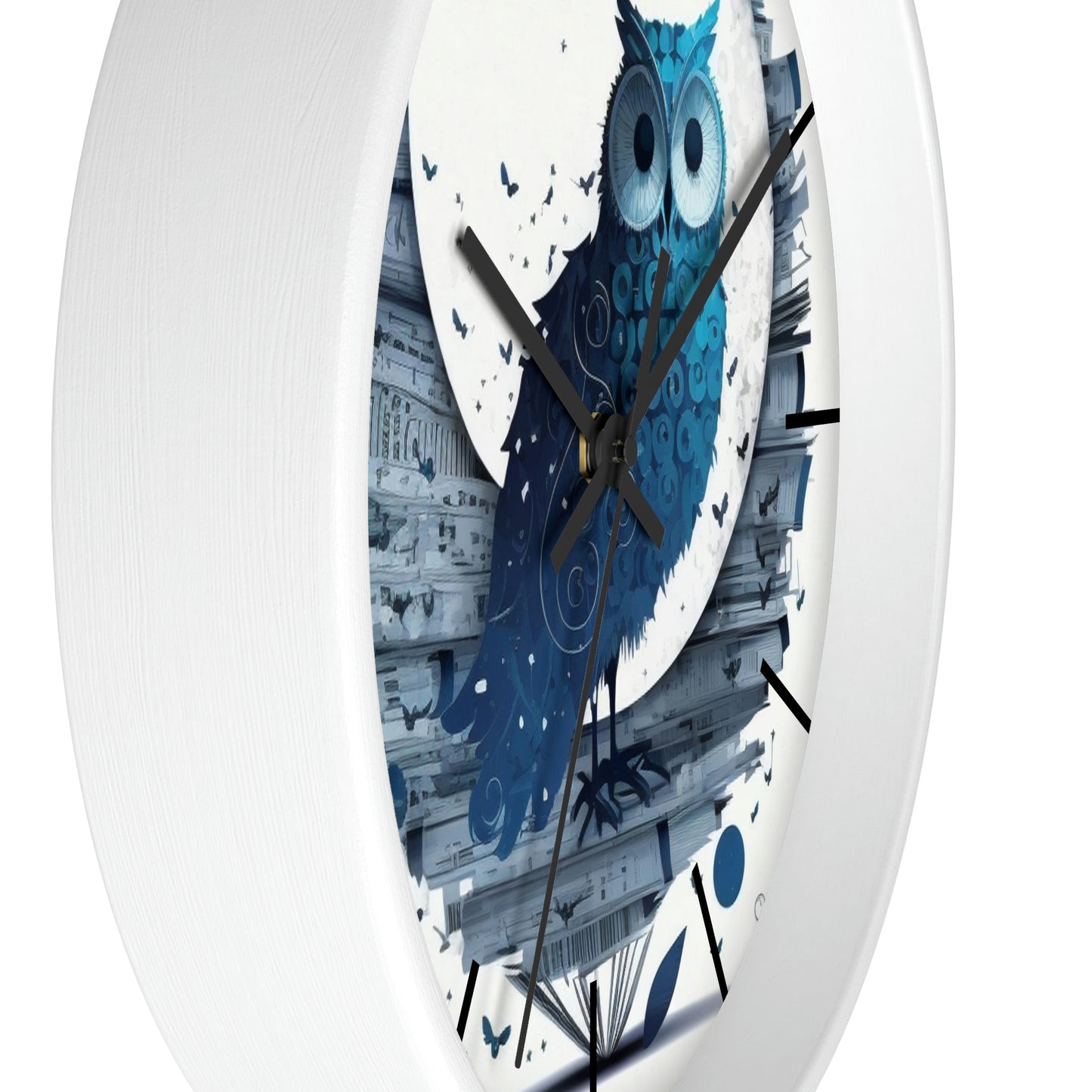 Wise Owl Wall Clock w/ lines