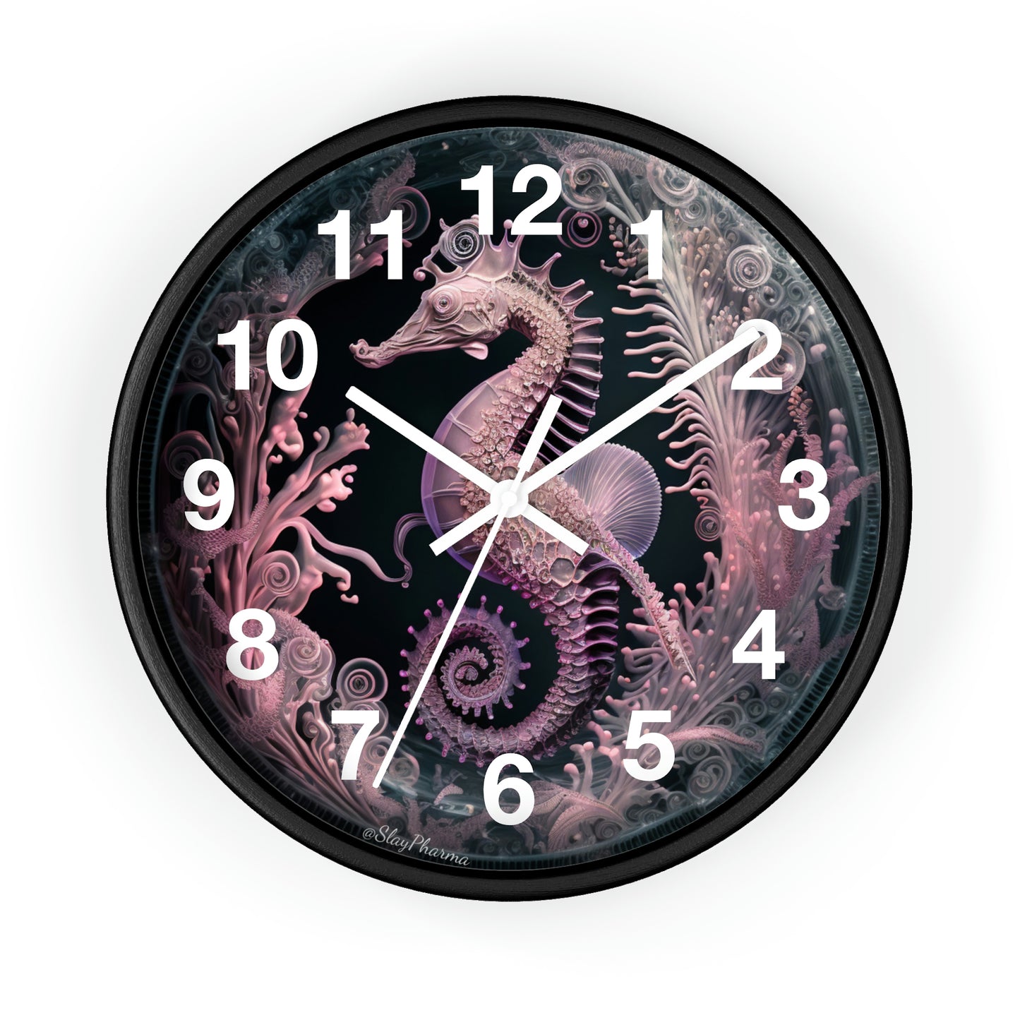 3D Seahorse Wall Clock w/ numbers