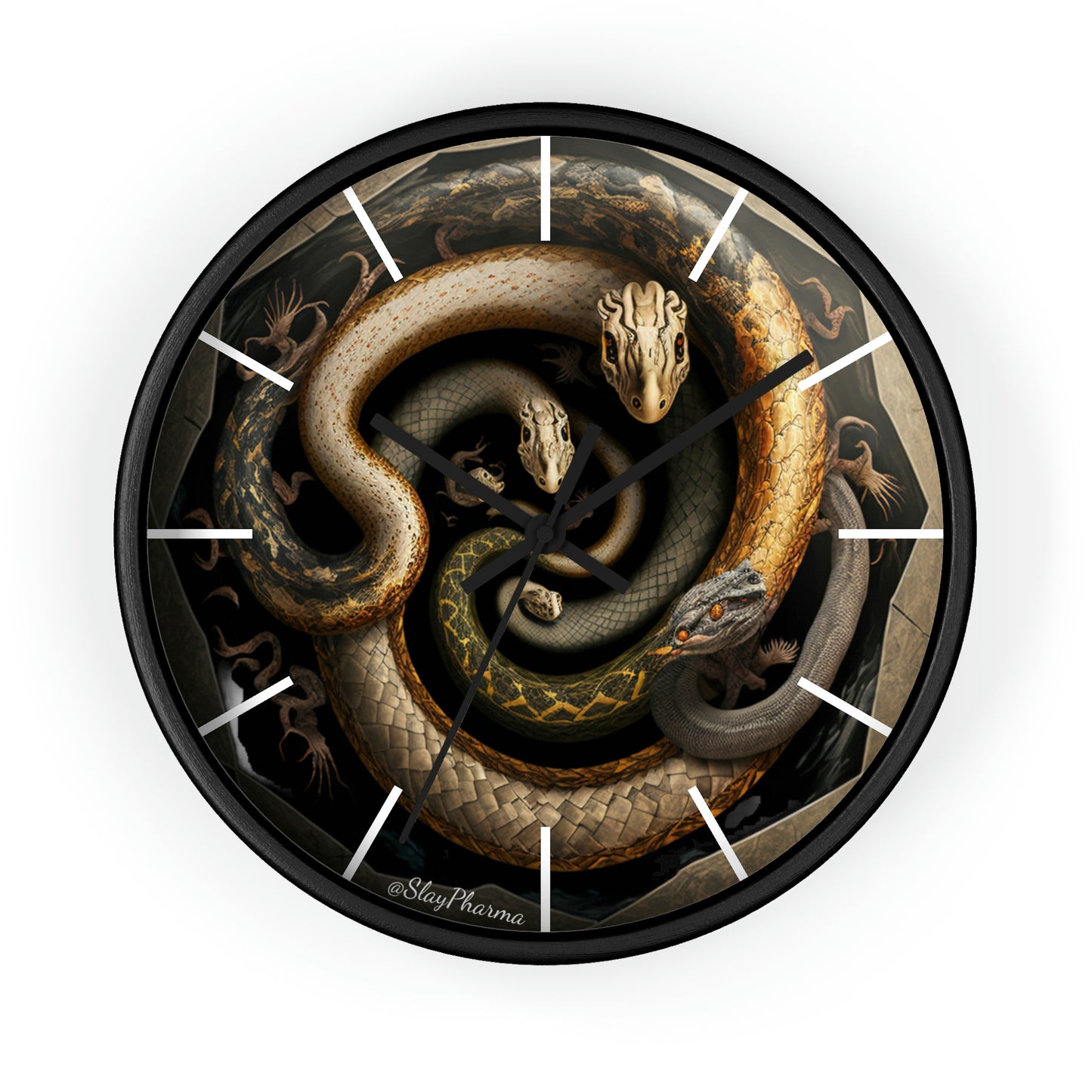 Snakes on a Wall Clock w/ lines