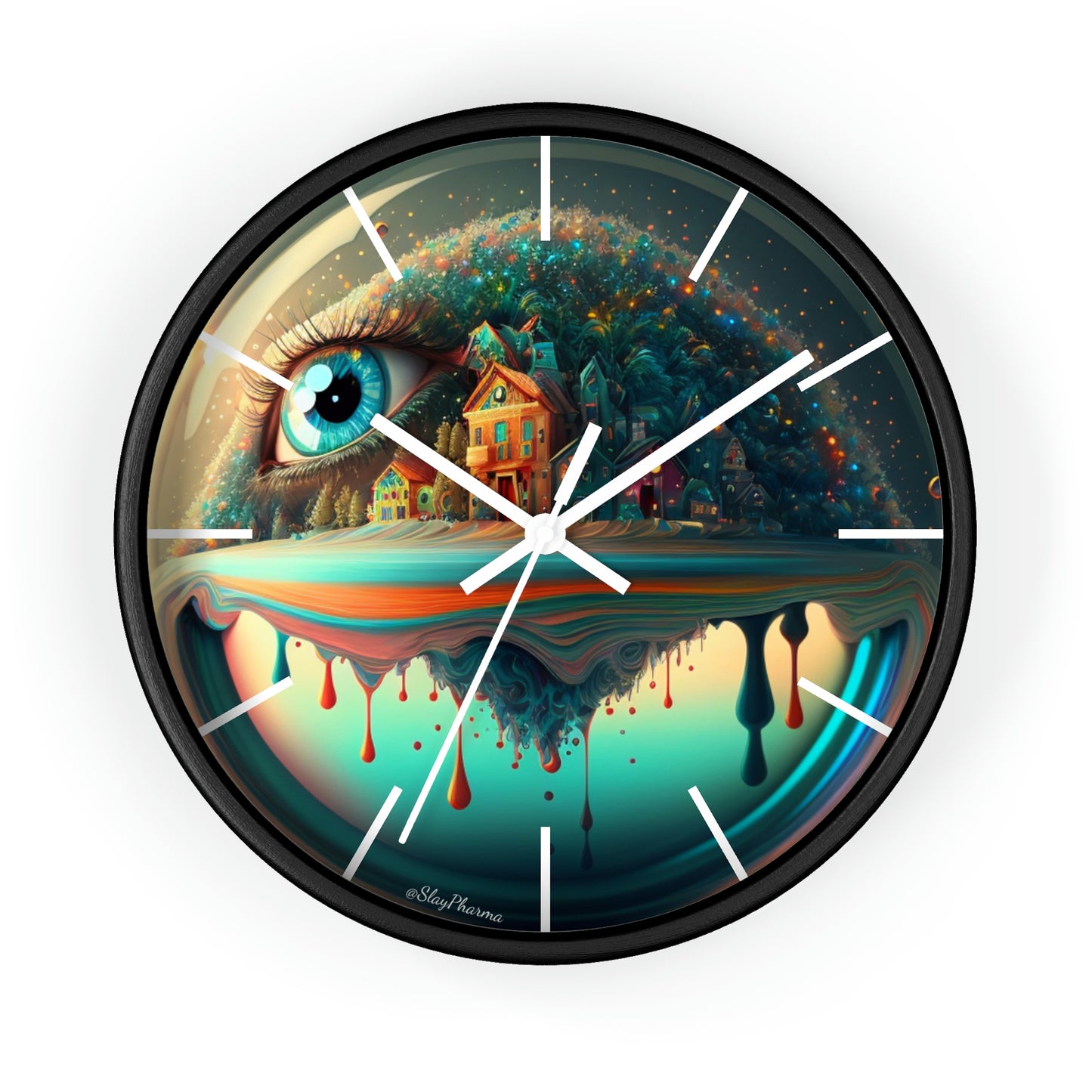 Other Worlds Wall Clock #2 w/ lines