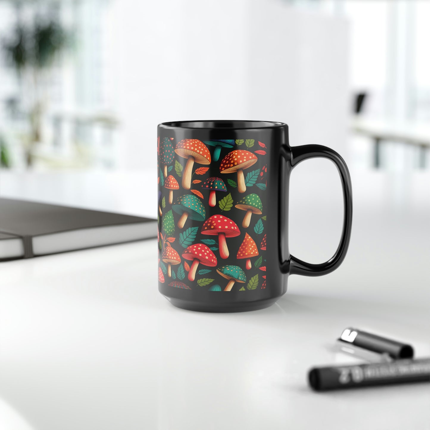 Mushroom Pattern Mug #6, 15oz