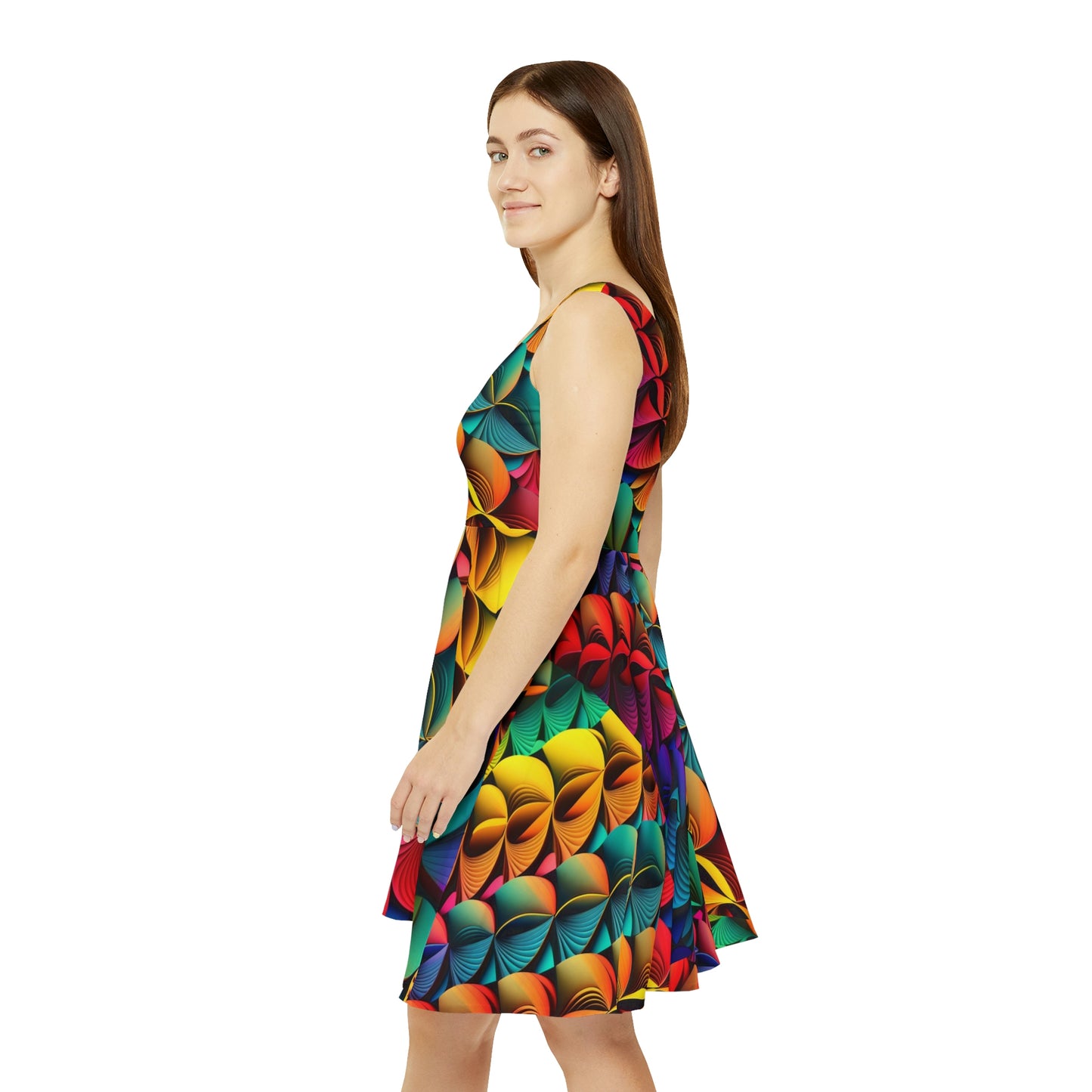 Rainbow Pattern Women's Skater Dress