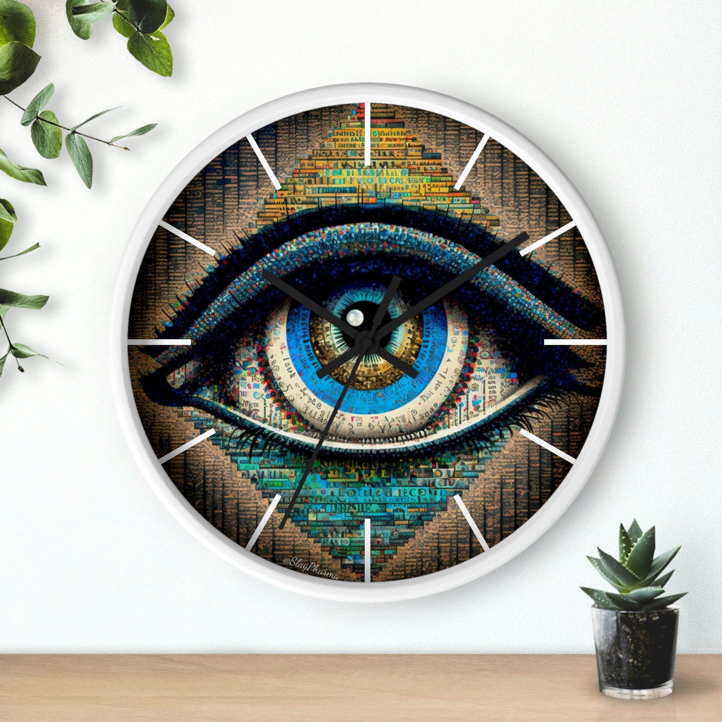 All Seeing Eye Wall Clock #3 w/ lines