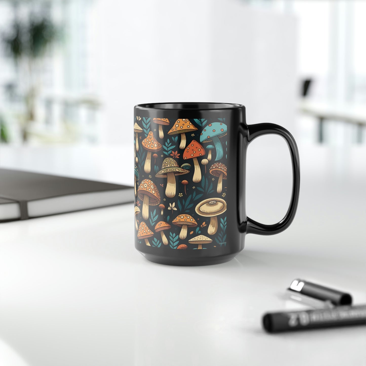 Mushroom Pattern Mug #5, 15oz