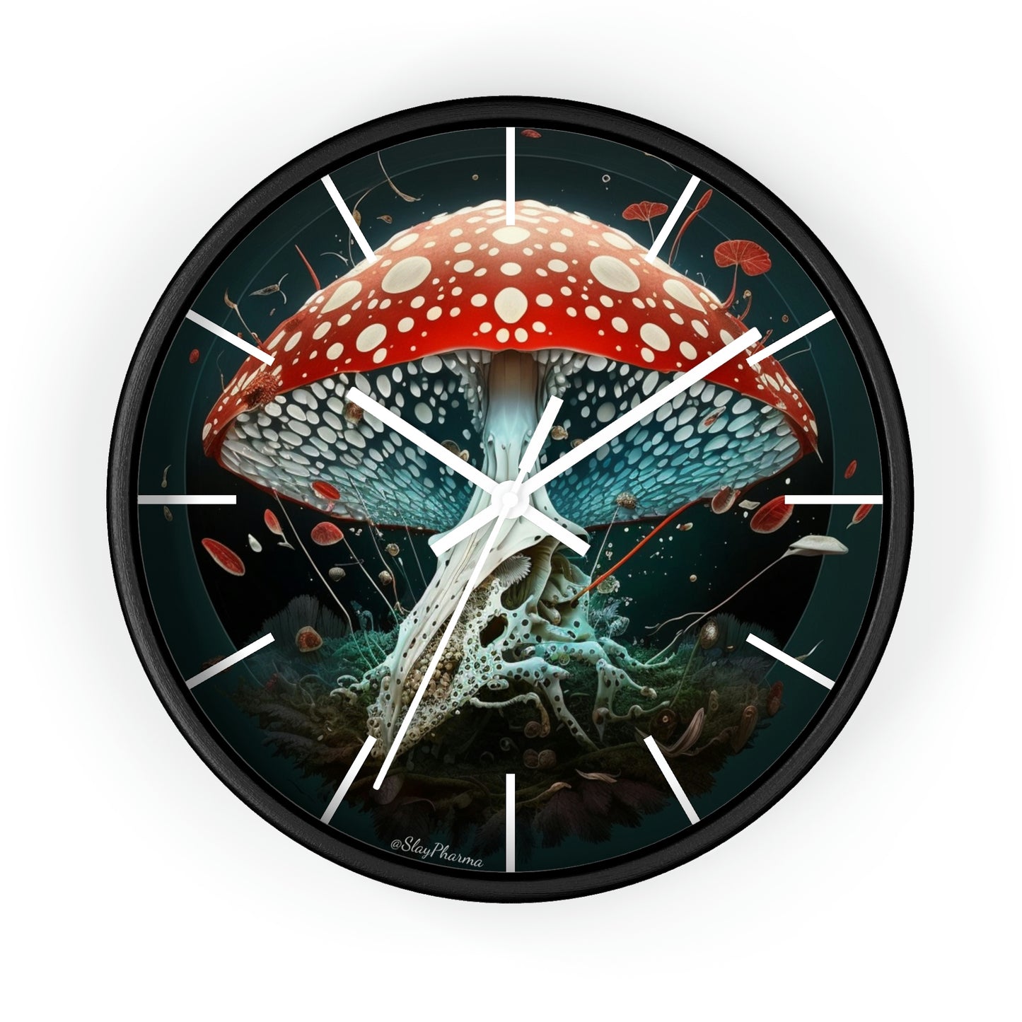 Amanita Dreams Wall Clock #4 w/ lines