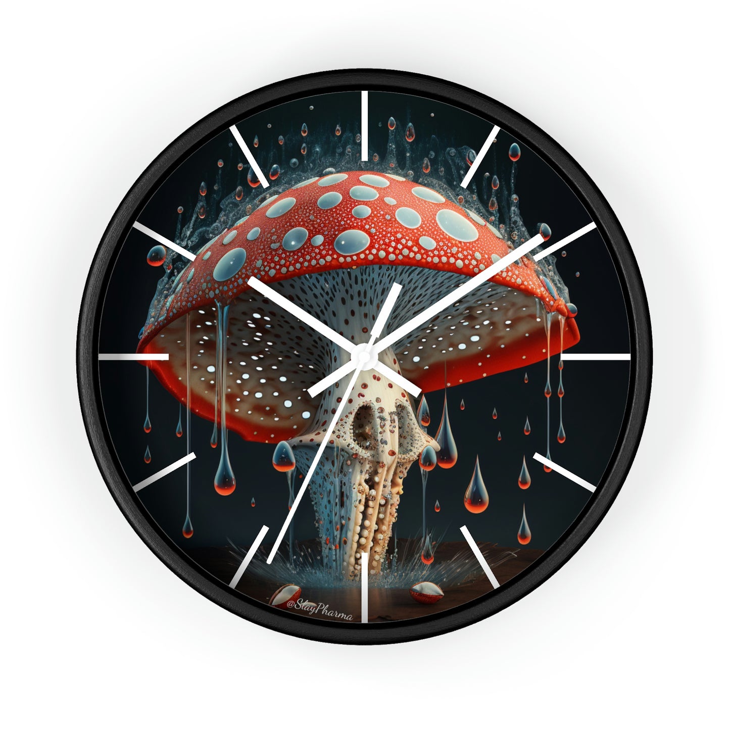 Amanita Dreams Wall Clock #2 w/ lines