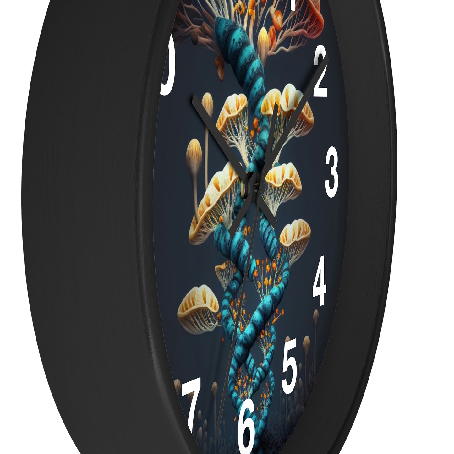 Infinite Mushroom DNA Wall Clock w/ numbers