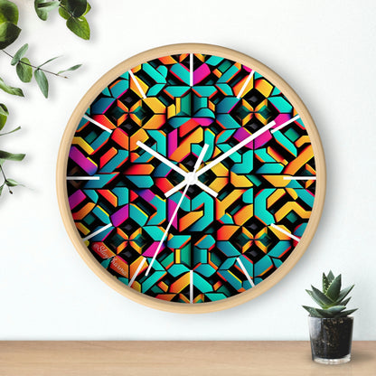 Geometric Wall Clock #2 w/ lines
