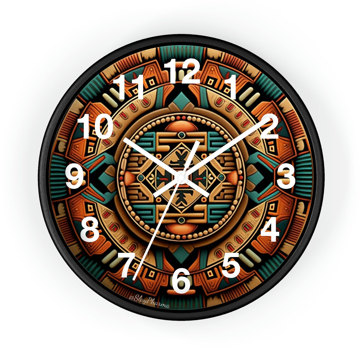 Native American pattern Wall Clock #2 w/ numbers