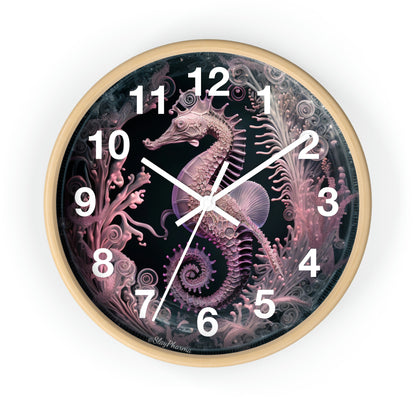 3D Seahorse Wall Clock w/ numbers