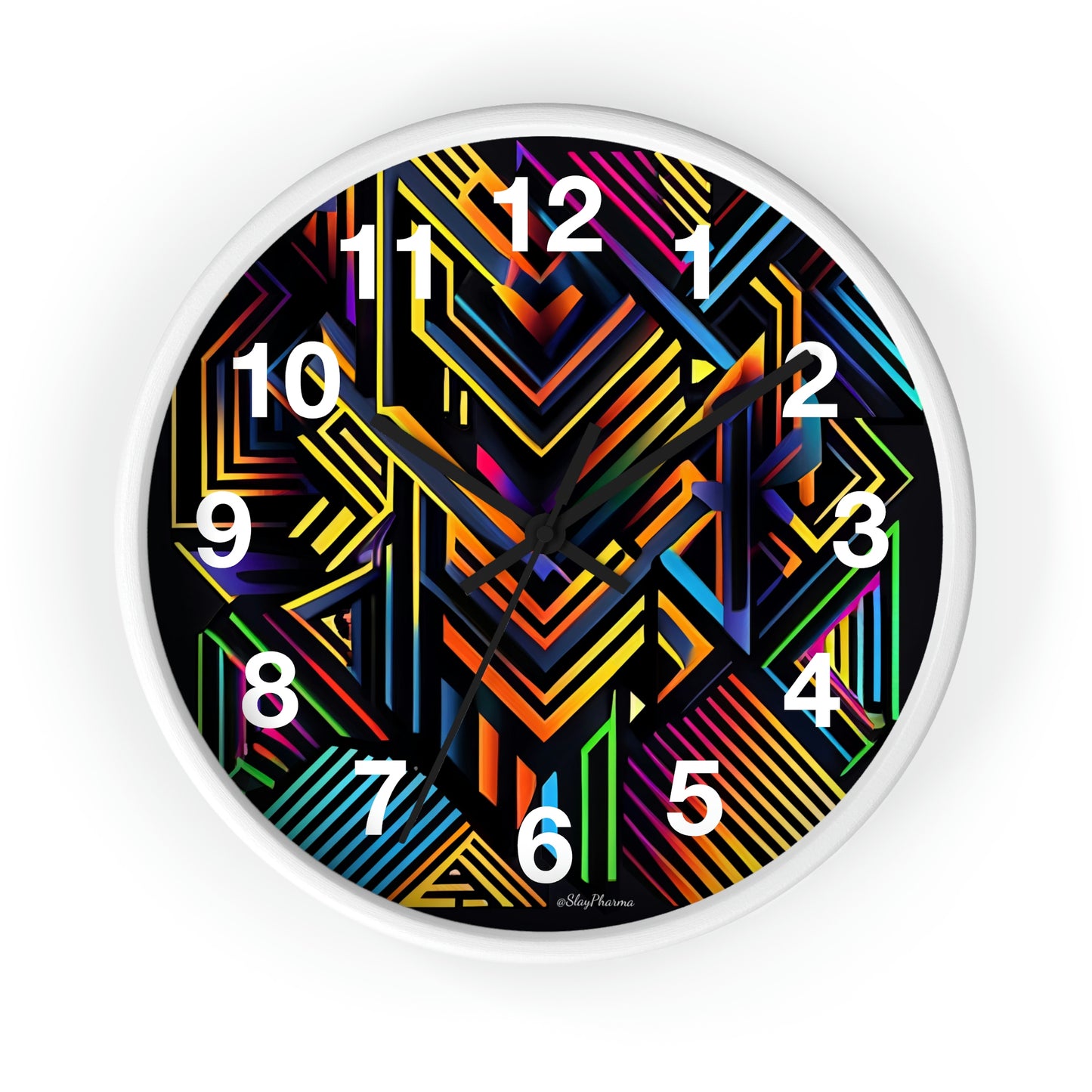 Geometric Wall Clock #3 w/ numbers