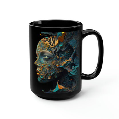 "Question The Nature of Your Reality" Black Mug, 15oz