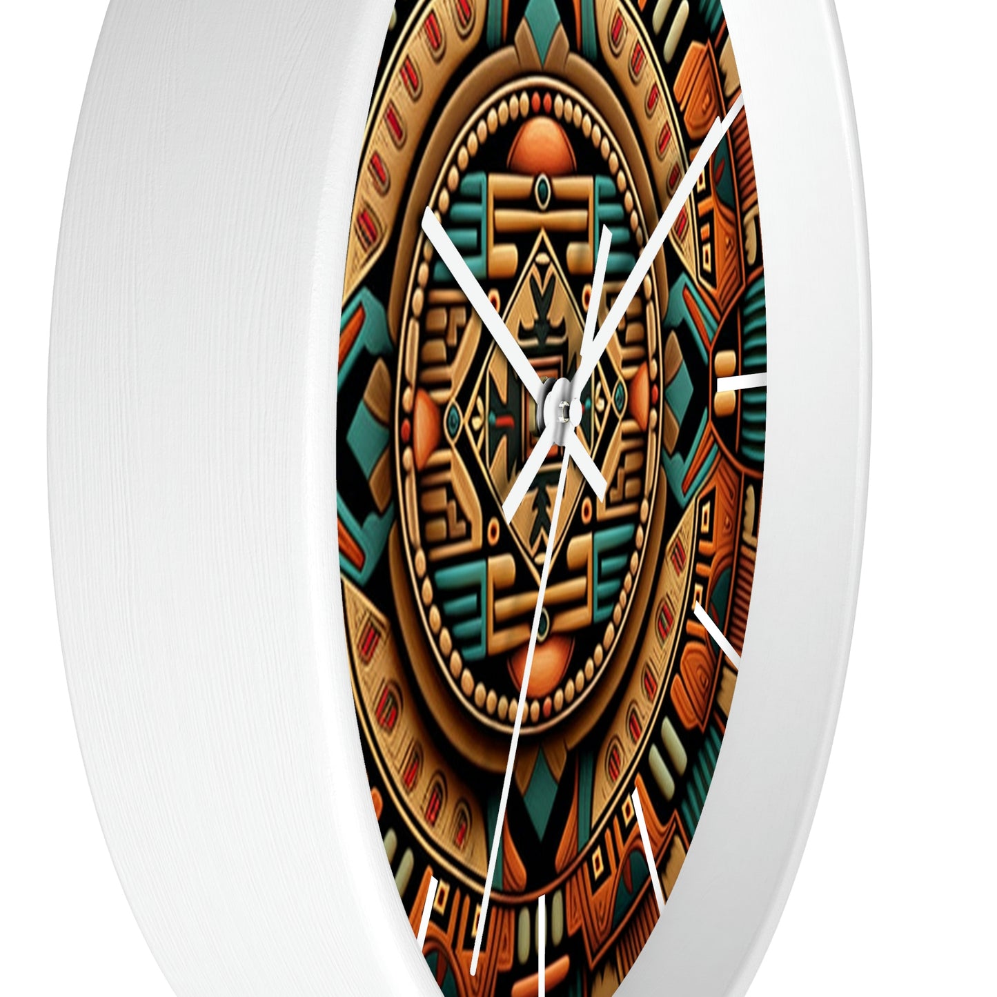 Native American pattern Wall Clock #2 w/ lines