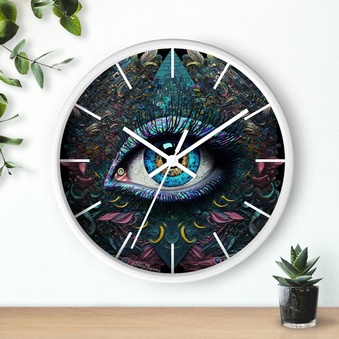 All Seeing Eye Wall Clock #1w/ lines