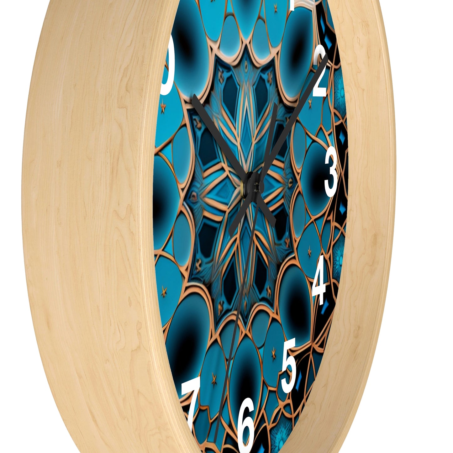 Muqarnas pattern Wall Clock #2 w/ numbers