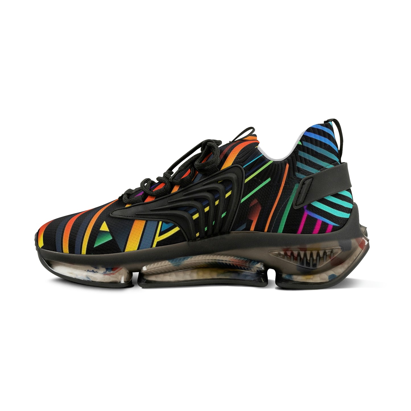 Geometric rainbow pattern Sneakers Mens Mesh Shoes