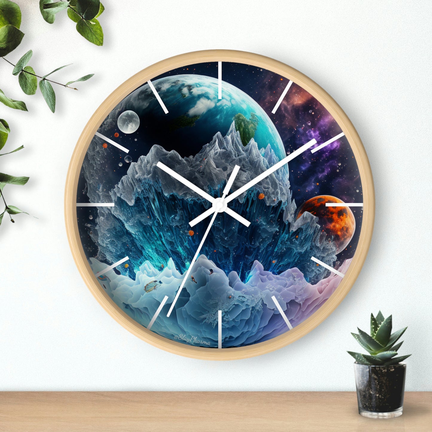 Other Worlds Wall Clock #1 w/ lines