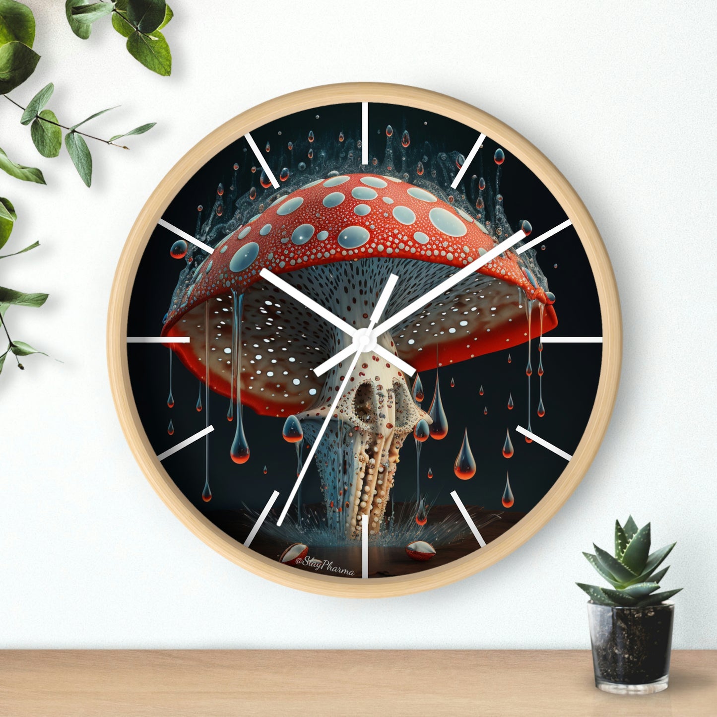 Amanita Dreams Wall Clock #2 w/ lines