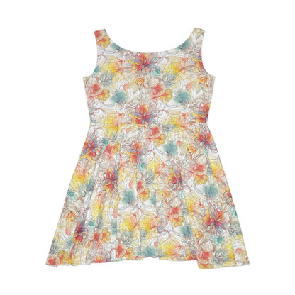 Floral Pattern Women's Skater Dress #19