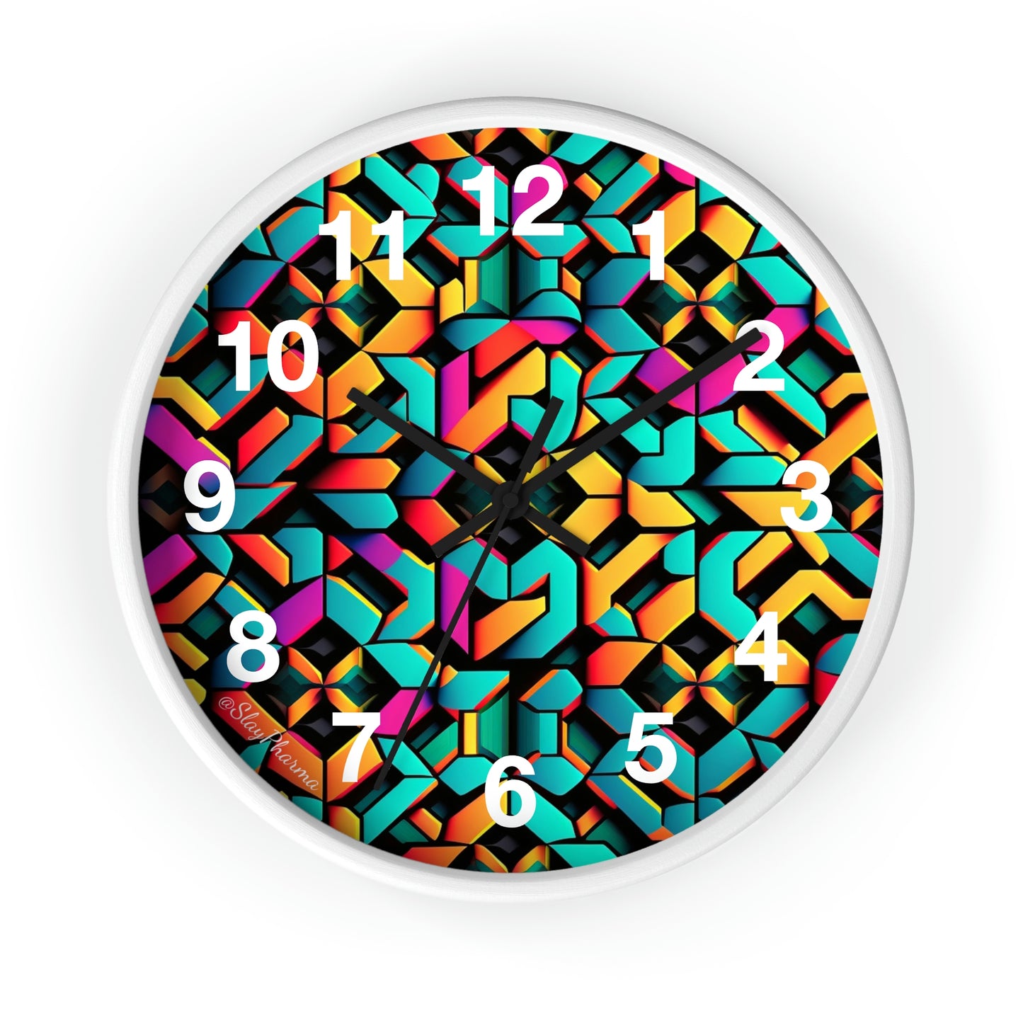 Geometric Wall Clock #2 w/ numbers