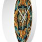 Native American pattern Wall Clock #3 w/ lines