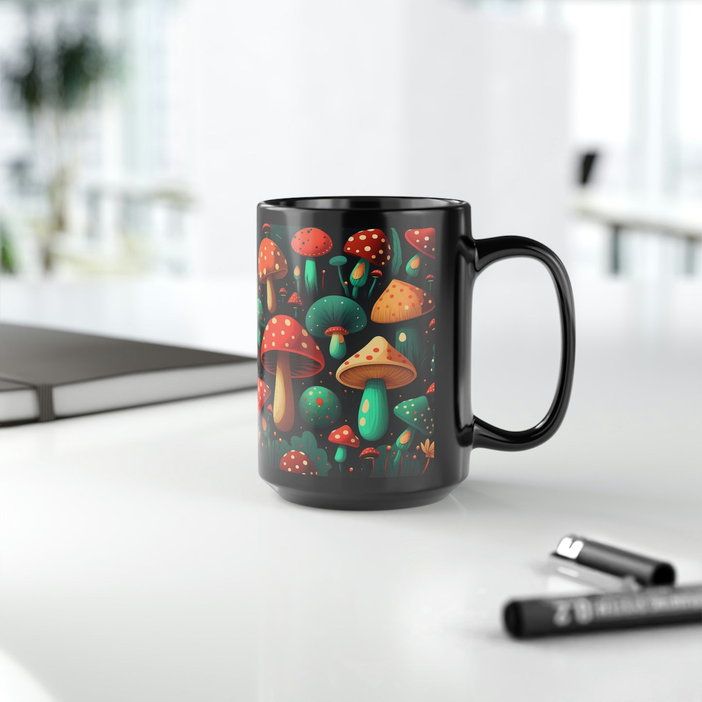 Mushroom Pattern Mug #4, 15oz