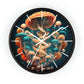 Infinite Mushroom DNA Wall Clock #2 w/ lines