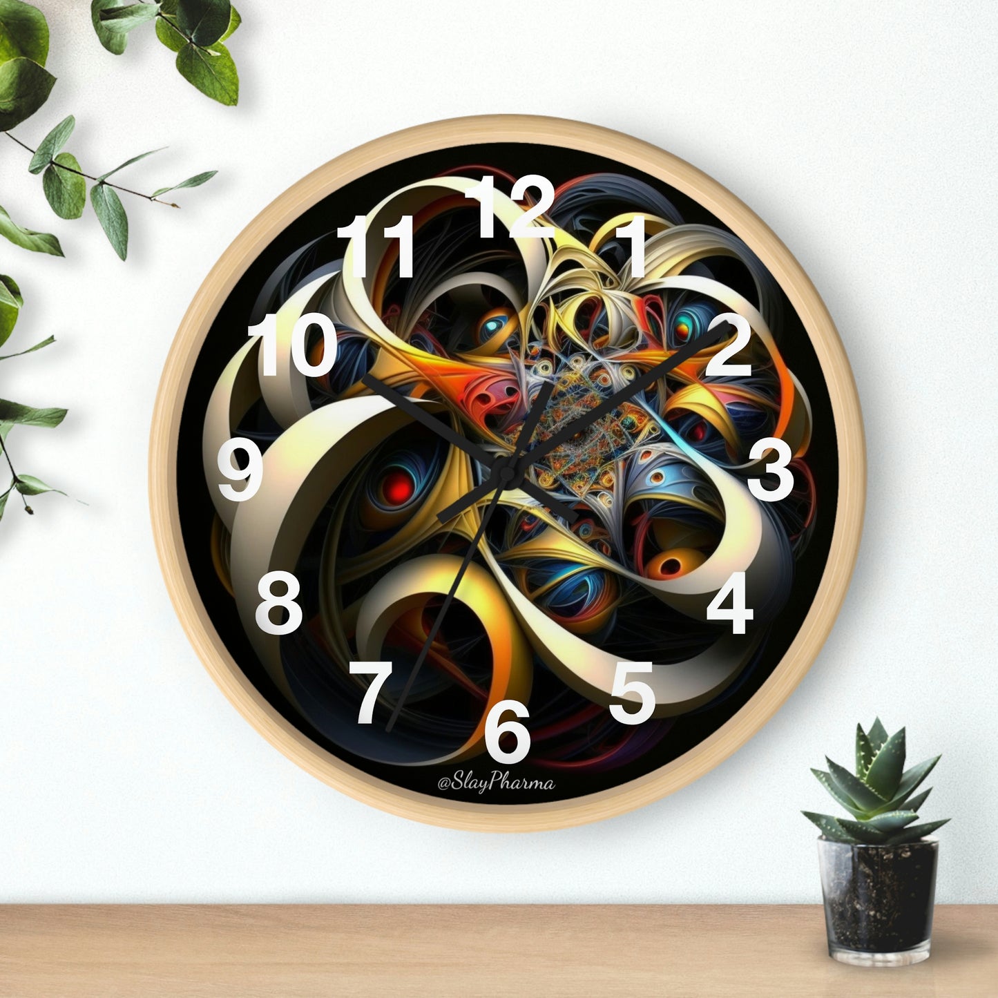 Geometric Wall Clock #6 w/ numbers