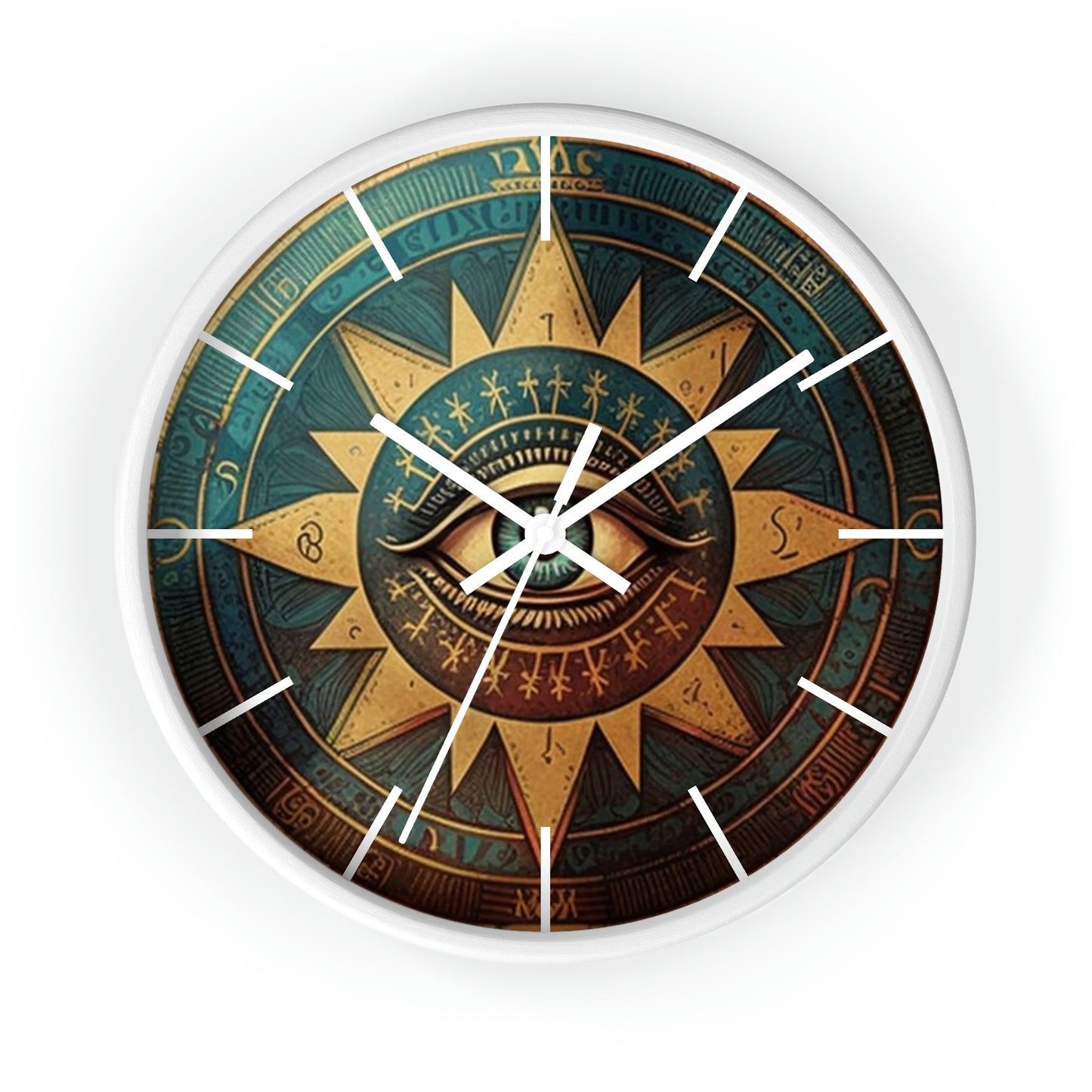 All Seeing Eye Masonic Wall Clock w/ lines