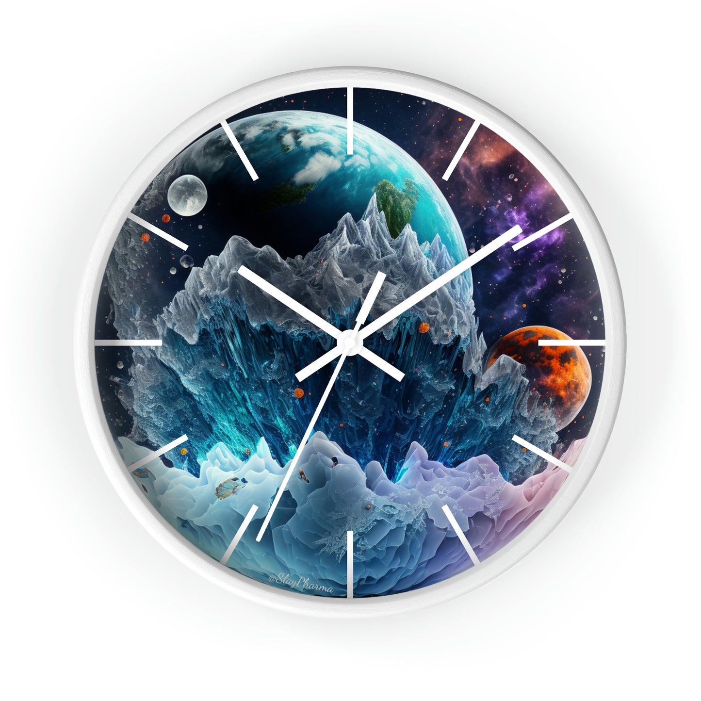 Other Worlds Wall Clock #1 w/ lines