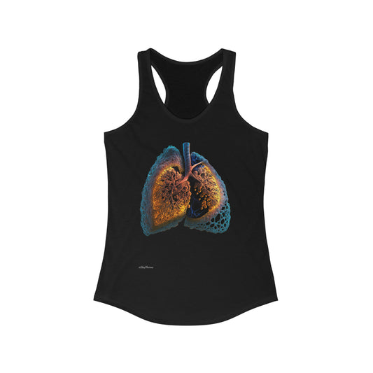 "Just Breathe" Atomic Lungs Women's Ideal Racerback Tank