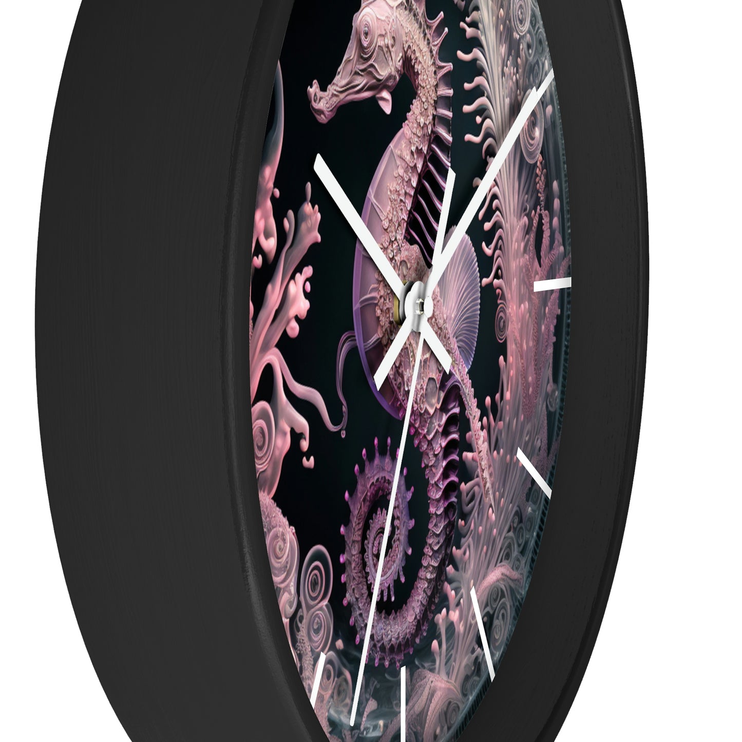 3D Seahorse Wall Clock w/ lines