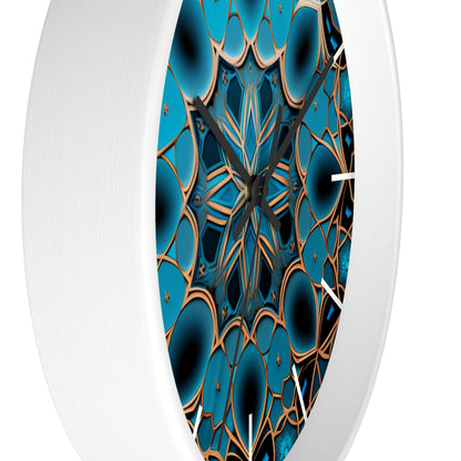 Muqarnas pattern Wall Clock #2 w/ lines