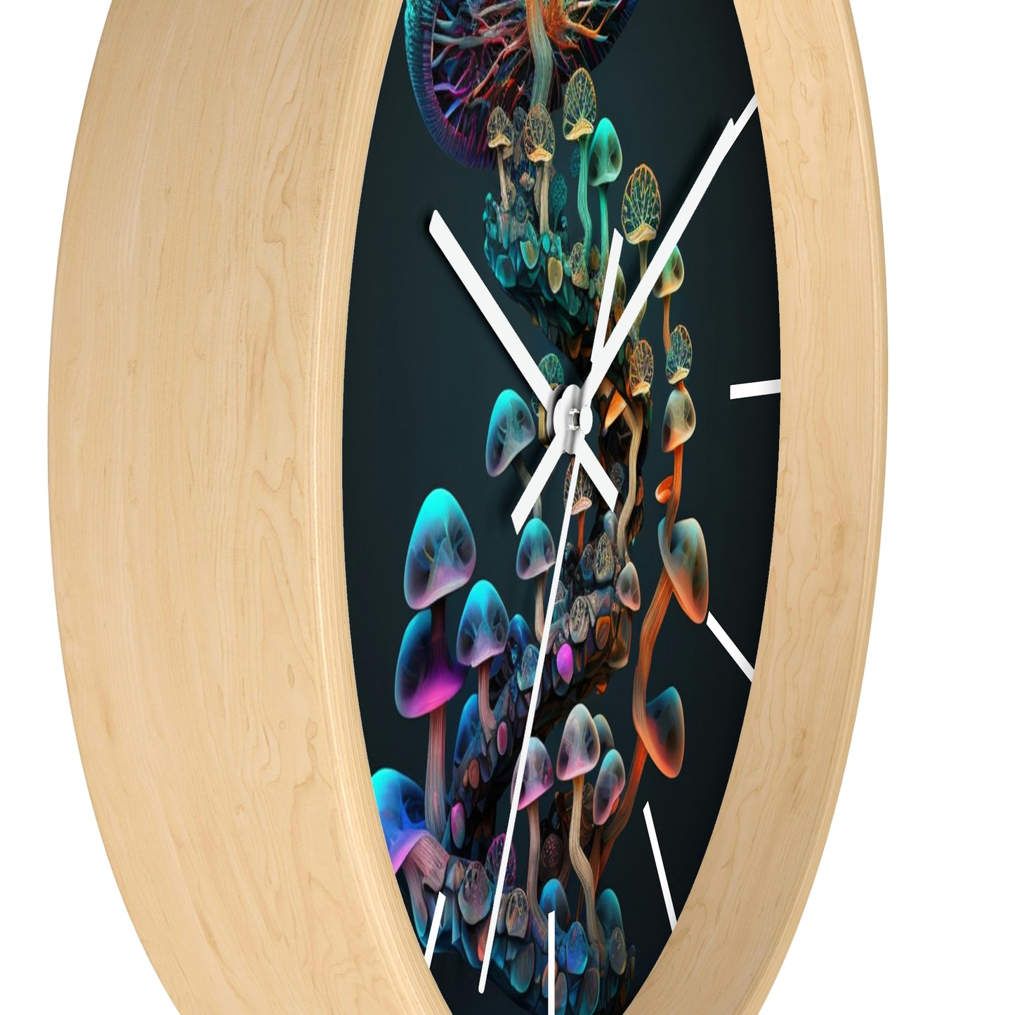 Infinite Mushroom DNA Wall Clock #3 w/ lines