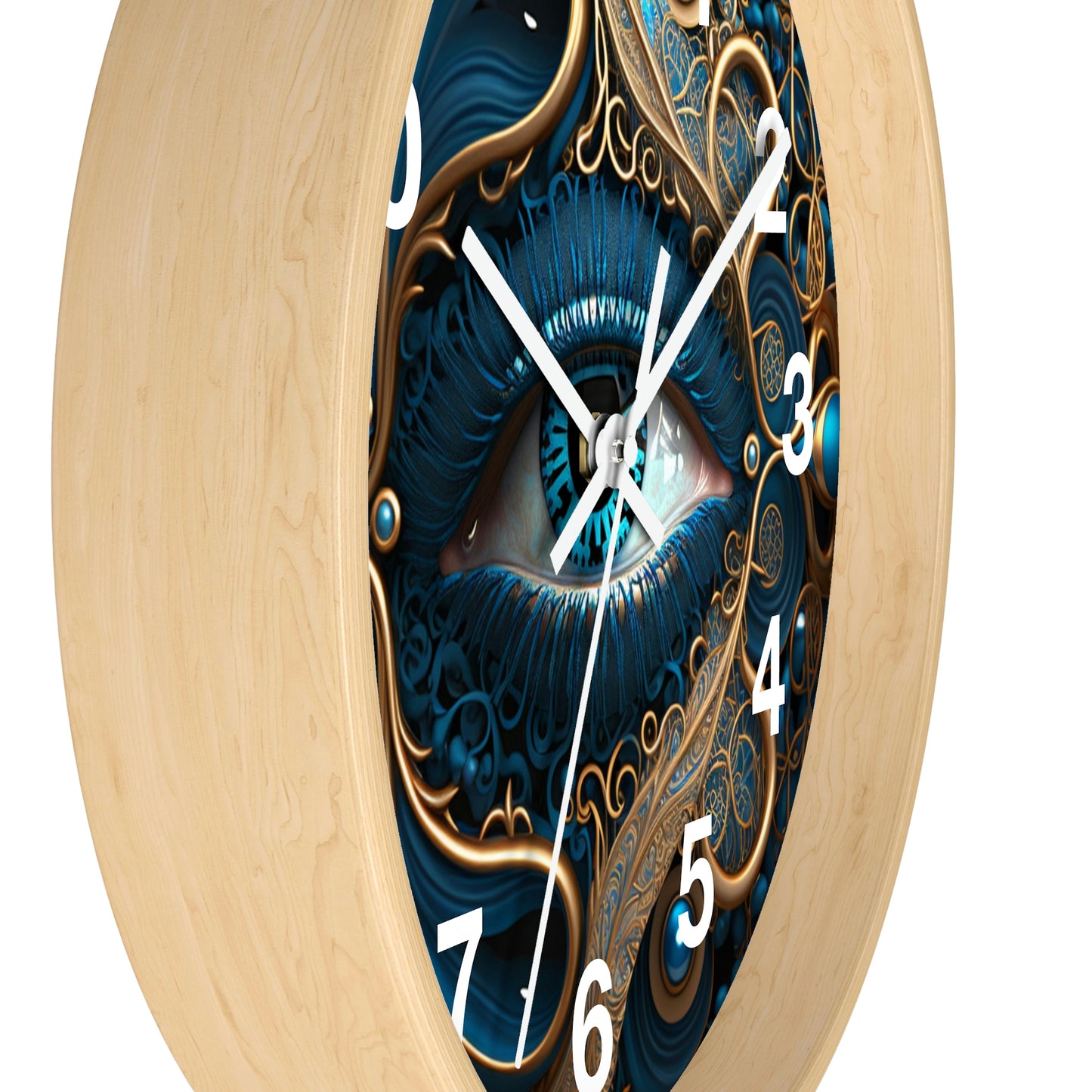 Peacock Dreamer Wall Clock #2 w/ numbers