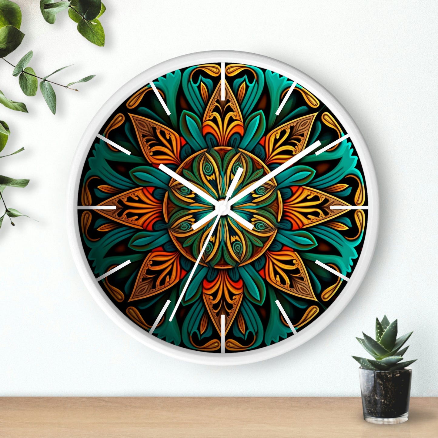 Mandala Wall Clock w/ lines