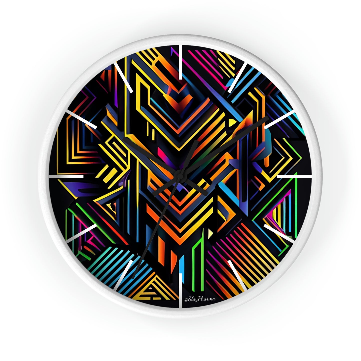 Geometric Wall Clock #3 w/ lines