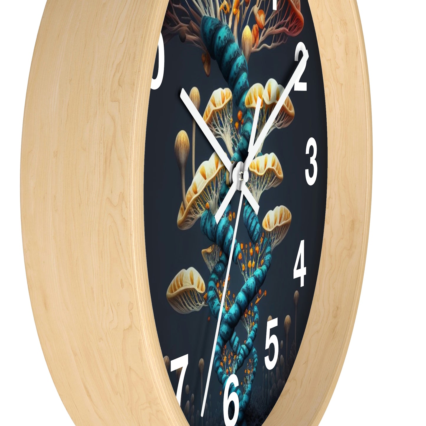 Infinite Mushroom DNA Wall Clock w/ numbers