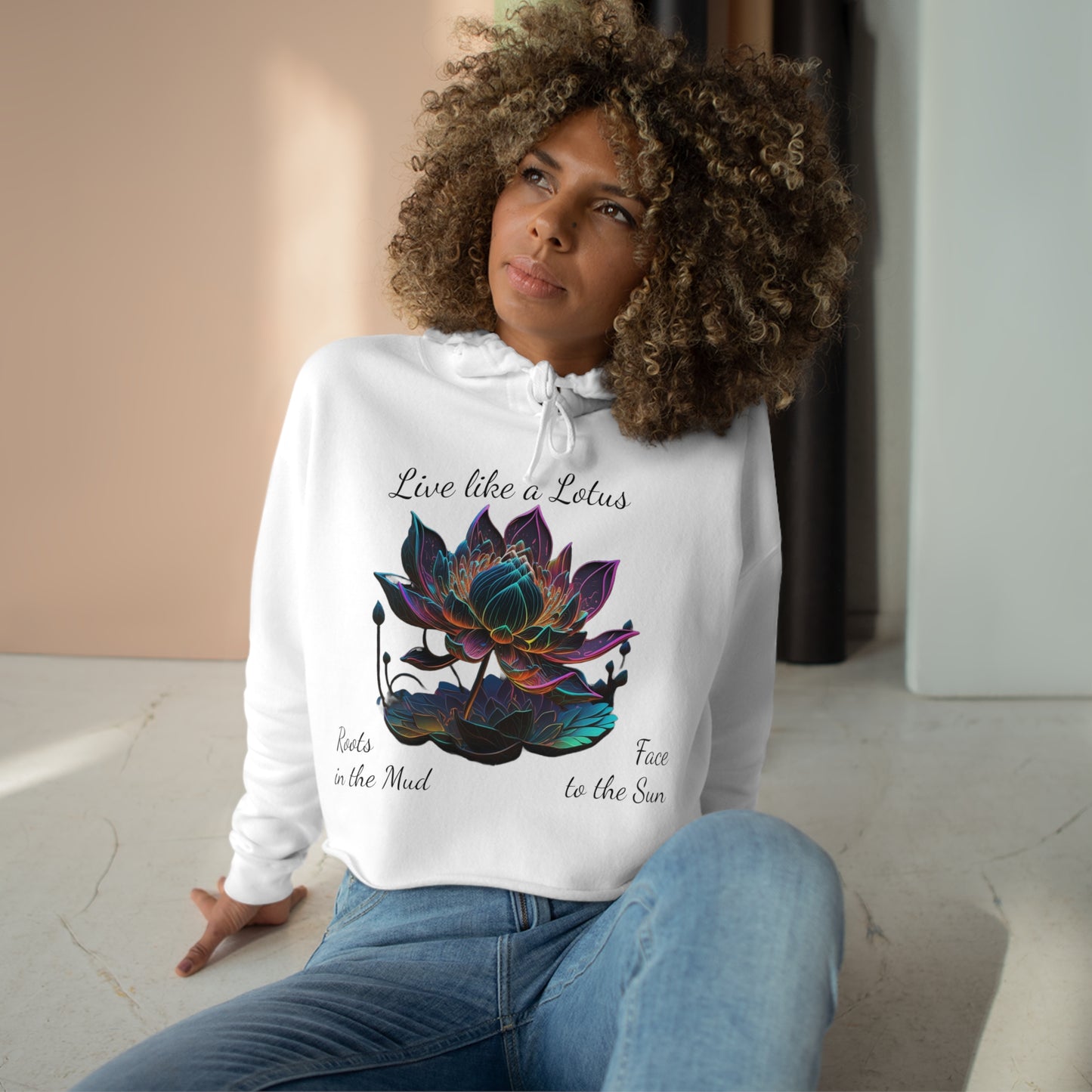 Live Like a Lotus Life Crop Hoodie