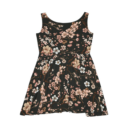 Cherry Blossom Floral Pattern Women's Skater Dress #25