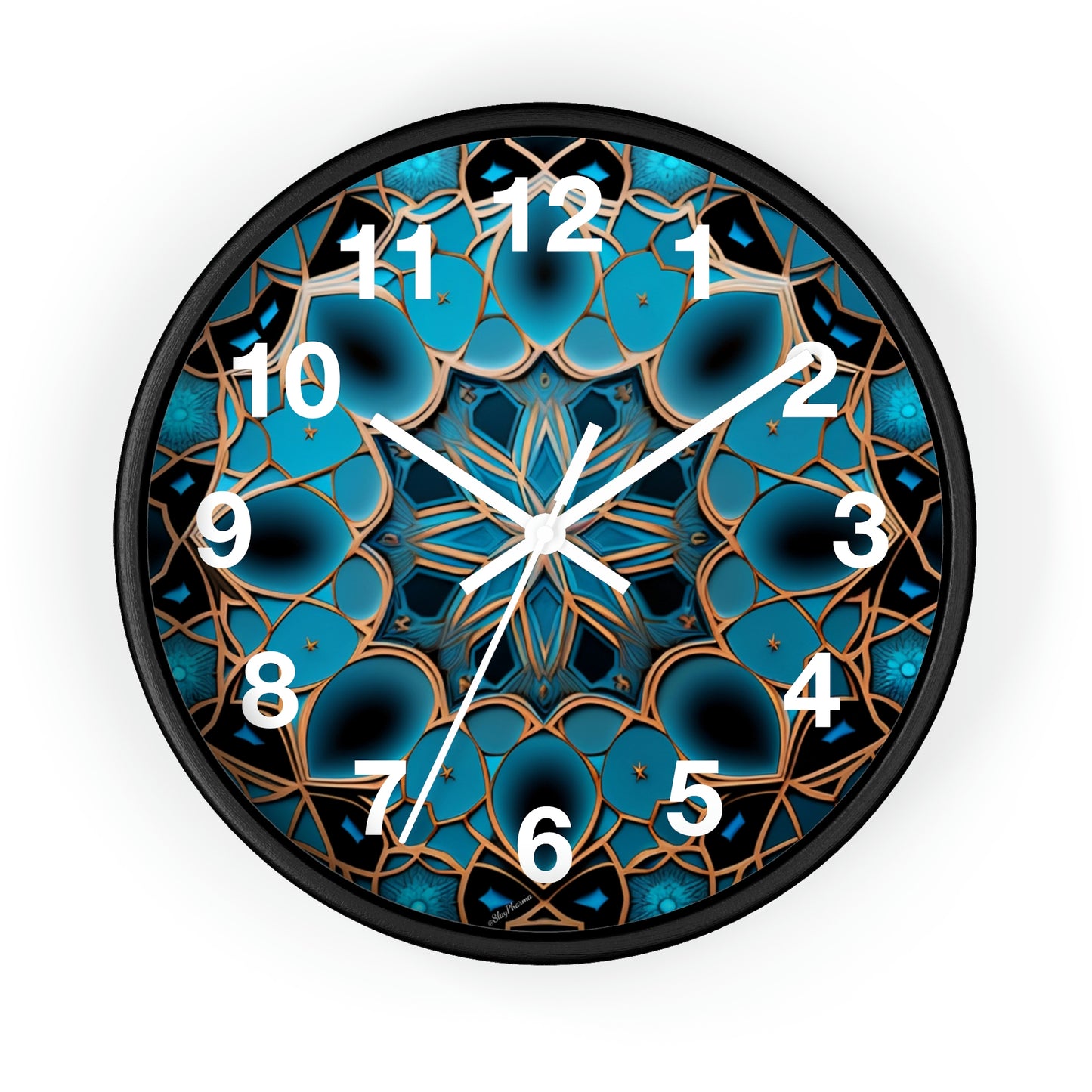 Muqarnas pattern Wall Clock #2 w/ numbers