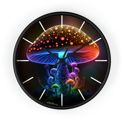 Glowing Mushroom Wall Clock w/ lines