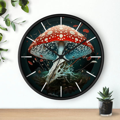 Amanita Dreams Wall Clock #4 w/ lines