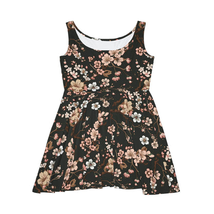 Cherry Blossom Floral Pattern Women's Skater Dress #25