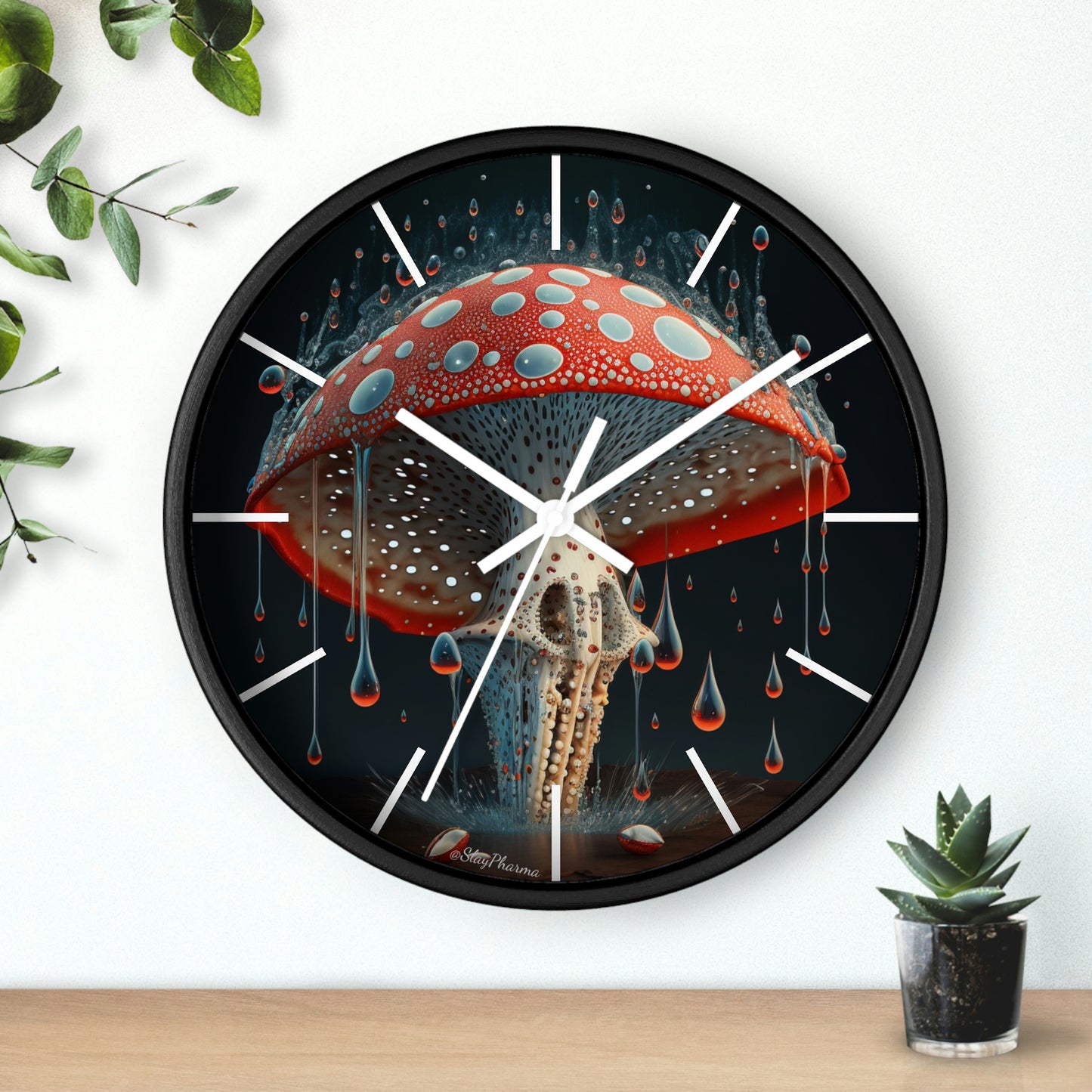 Amanita Dreams Wall Clock #2 w/ lines