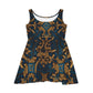 Fancy Blue & Gold Skater Dress
