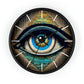 All Seeing Eye Wall Clock #3 w/ lines