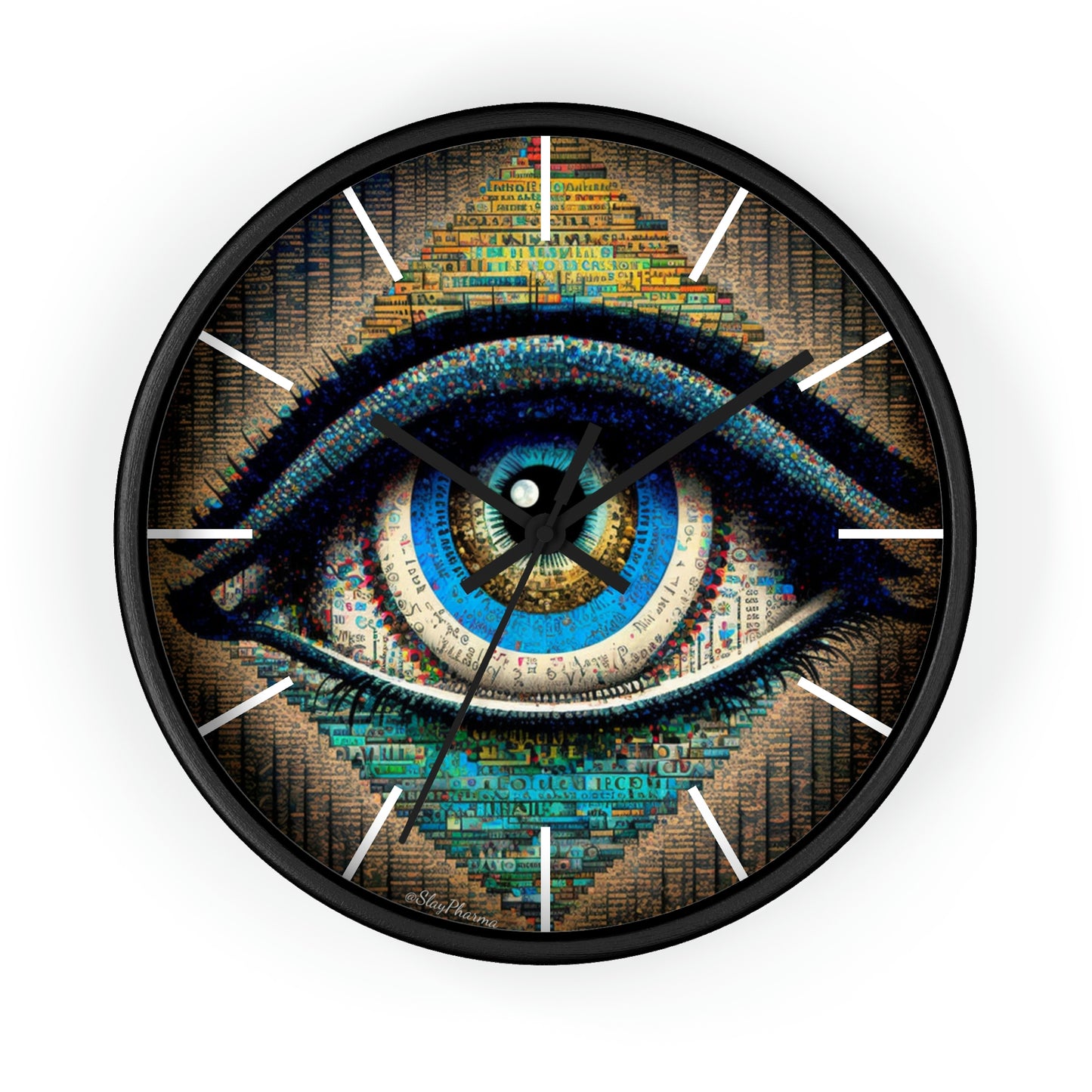 All Seeing Eye Wall Clock #3 w/ lines