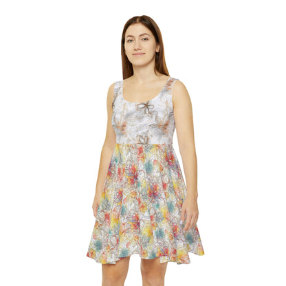 Floral Pattern Women's Skater Dress #3 v2