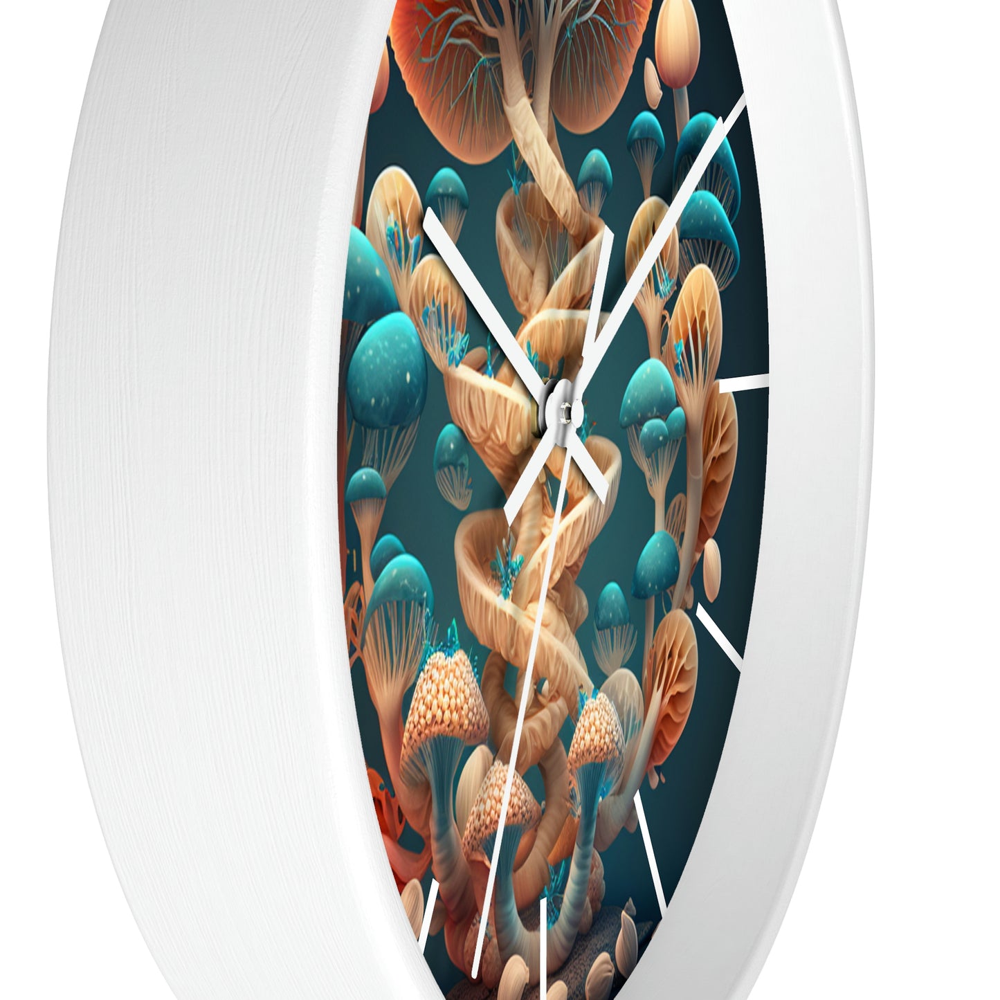 Infinite Mushroom DNA Wall Clock #2 w/ lines